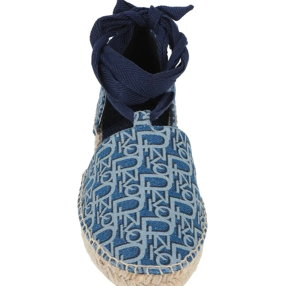 PINKO Denim Daphne Rafia Espadrilles - Brand New
